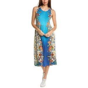 NEW Johnny Was Blu Easy Fit Tank Dress Soft Floral Ombre Blue Multicolor